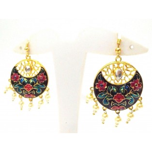Meenakari Minakari Enamel Jhumka Jhumki Handmade Earrings Jewelry Drop Long AE89